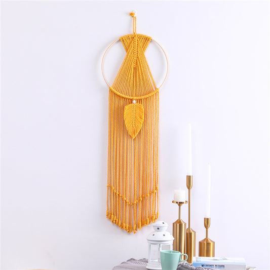 Woven Leaves Macrame Wall Hanging Tapestry